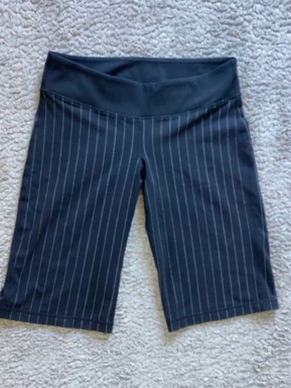 lululemon athletica Black Pinstripe High-Rise Bike Shorts